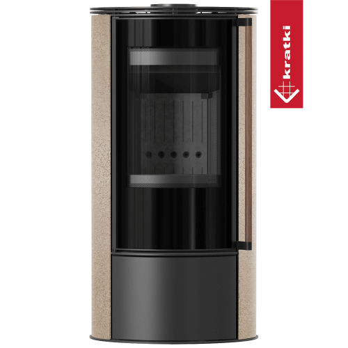 Holzofen ERIK 5,5 kW Ø 150 Gold Satin – modern, energieeffizient & BImSchV-konform