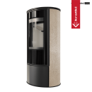 Kaminofen KRATKI ERIK 5,5 kW &Oslash; 150 Gold Satin &ndash; Stahlofen energieeffizient &amp; BImSchV-konform mit dekorativem Glas