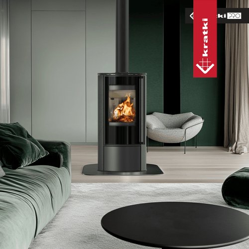 Kaminofen ERIK 5,5 kW Ø 150 Serpentino – Holzofen modern, energieeffizient & BImSchV-konform