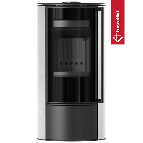 Kaminofen KRATKI ERIK 5,5 kW Ø 150 Weiß Natur – Holzofen aus Stahl, energieeffizient & BImSchV-konform