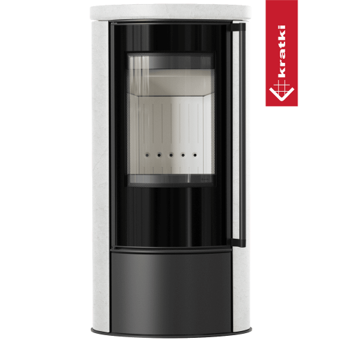 Kaminofen ERIK 5,5 kW Ø 150 Weiß Natur – Holzofen modern, energieeffizient & BImSchV-konform