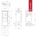 Freistehender Stahlofen KRATKI ENYO R 5 5,5?kW Schwarz &ndash; Holzofen modern, energieeffizient &amp; raumluftunabh&auml;ngig