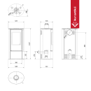 Kratki Kaminofen Stahl 5,5 kW &Oslash; 150 &ndash; Holzofen freistehend, modern &amp; energiesparend
