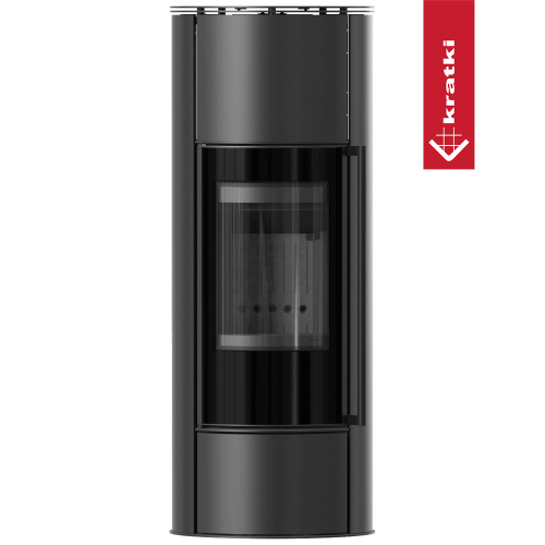 Kaminofen KRATKI ERIK 5,5 kW Ø 150 Schwarz – Holzofen aus Stahl, modern & energieeffizient