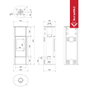 Kaminofen KRATKI ERIK 5,5 kW &Oslash; 150 Schwarz &ndash; Holzofen aus Stahl, modern &amp; energieeffizient