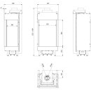 Kratki Gaskamin LEO 45/68 rechts 5,8 kW &ndash; Gas-Feuerstelle Erdgas, modern &amp; effizient