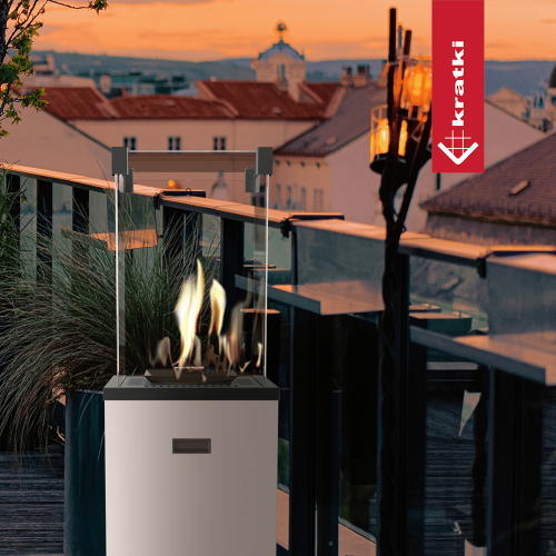 Terrassenheizer Patio Slim 8,2kW Stahl weiß – Gasheizstrahler modern & manuell