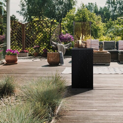 Patio Gasheizstrahler Glas 8,2kW Schwarz – Terrassenheizer gesteppt & modern