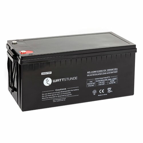 WATTSTUNDE® Akku AGM12-200 12V VRLA AGM Batterie 200Ah C10