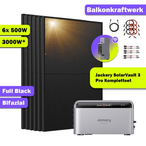 3000W Balkonkraftwerk Komplettset mit Speicher 2,5 kWh – Jackery SolarVault 3 Pro