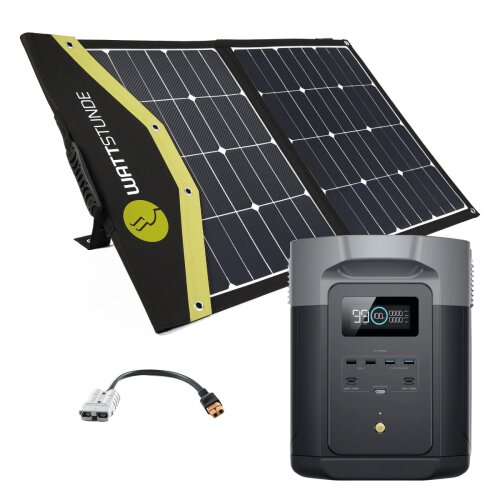 EcoFlow DELTA MAX 2000 Powerstation Bundle mit WATTSTUNDE® SunFolder Solartasche