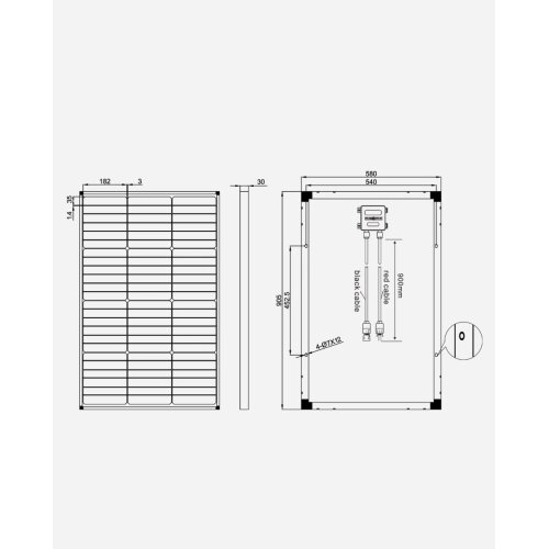 enjoy solar®PERC Monokristallines Solarmodul, 182mm Solarzellen , 10Busbars, 100W 36V