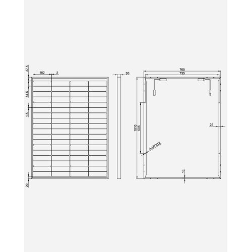 enjoy solar® Bifaziales PERC Monokristallines Solarmodul, 182mm Solarzellen, 150W 36V