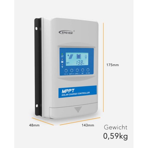 EPEVER®XTRA N G3 MPPT Solar Laderegler, 10A,100V