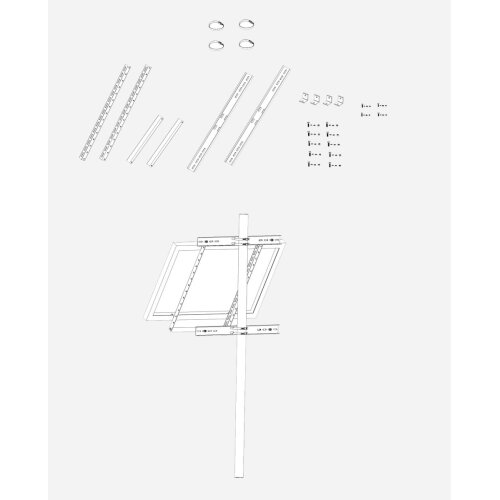 enjoysolar®Aluminium Masthalterung für Einzelpanel (100-680mm), Neigungswinkel 30°-60°| inkl,aller Schrauben und Muttern