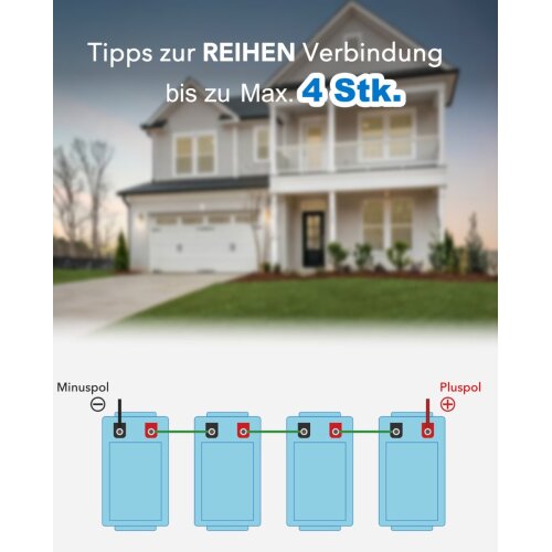 EPEVER® Lithium Batterie LiFePO4 Batterien 12,8V 205Ah – integrierte BMS, Selbstheizung unter 0°C, A-Klasse LiFePO4-Zellen