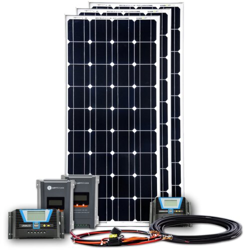 450W Solar Inselanlage Bausatz (3x150W) Batterie/Laderegler/Spannungswandler auswählbar