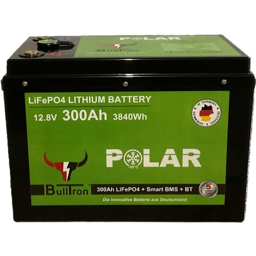 BullTron 300Ah 12,8V Polar LiFePO4 Akku inkl. Smart BMS und Bluetooth App